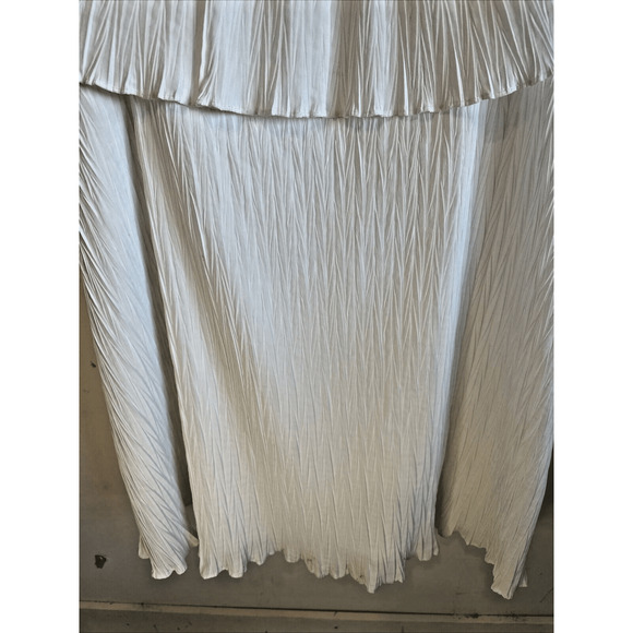 Zara Ruffled Pleated Sleeveless Short Voluminous Dress White Size M - Picture 6 of 15